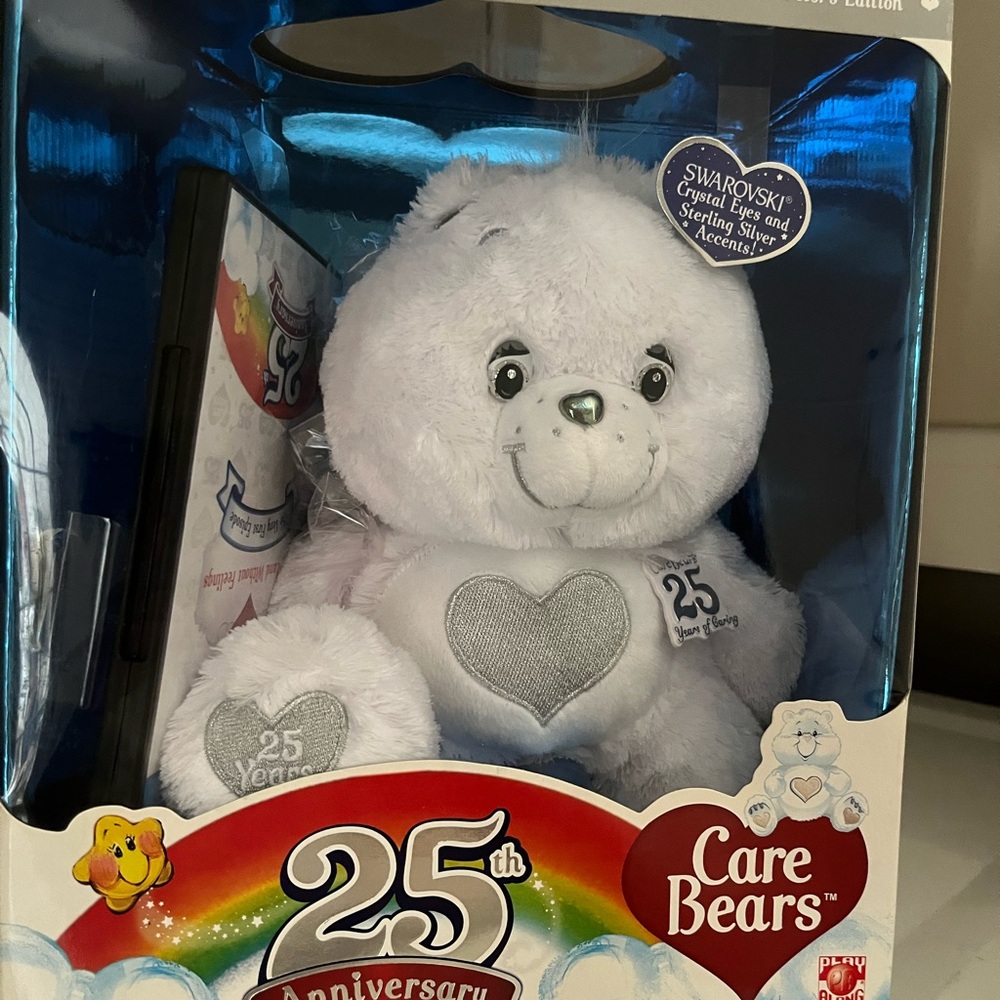 Care Bears 25th Anniversary Plush Toy with Swarovski Crystal - White